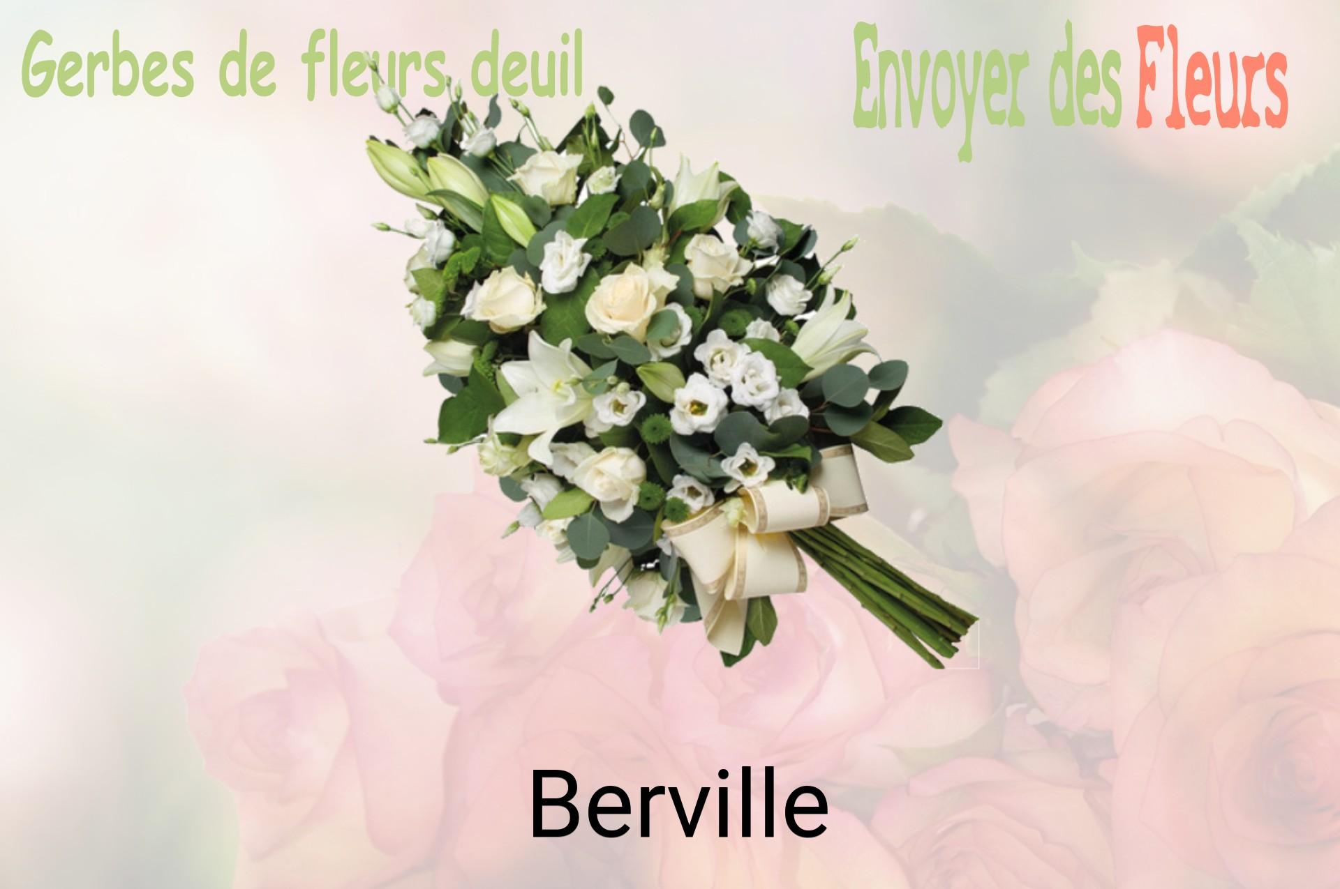 Gerbe de fleurs de deuil livrée à Berville